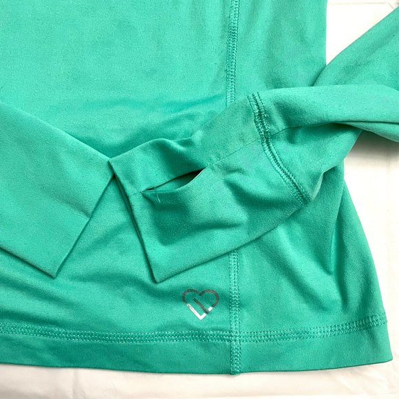 Live Love Dream Green Long Sleeve Hoodie Workout Shirt Size XS - Picture 4 of 11